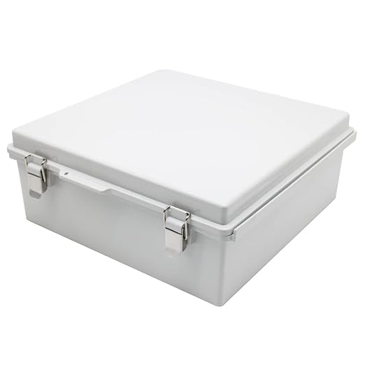 Large Hinged Cover Junction Box with Mounting Plate, Project Boxes Waterproof DIY Outdoor Electrical Enclosure, Low Voltage ABS Dustproof Case 13×13×5.1 inch(330×330×130mm)