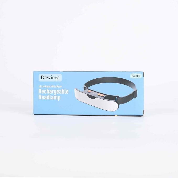 Headlamp Rechargeable, 230° Wide Beam LED Head Lamp with Digital Power Display, 90° Adjustable Tilt & IPX5 Waterproof Headlights Flashlight for Camping, Hiking, Running, Repairing, Fishing