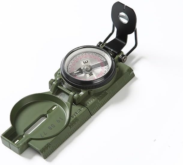 US Military Style Phosphorescent Waterproof Lensatic Compass Accurate Hand Held Compasses with Pouch for Hiking Camping Navigation Survival Backpacking Orienteering