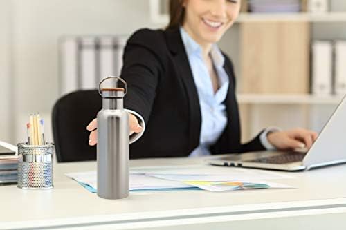 Bambaw 12 oz Metal Water Bottle, Insulated Water Bottle Stainless Steel Double Wall, Great for Travel, Gym or Work, Made of High-Grade Stainless Steel, Wide Mouth for Easy Cleaning (Natural Steel)