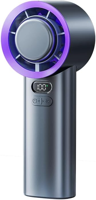 MUXNW Portable Fan For Travel Mini: Small Pocket Handheld Fan Personal Rechargeable Turbo Battery Operated USB High Speed Keeping Cool In Hot Weather Summer Beach For Women - Gray