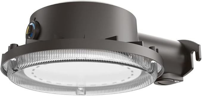Lithonia Lighting BarnGuard LED Barn Light, Dusk to Dawn Outdoor Lighting with Adjustable Color Temperature, Wall or Pole Mountable Yard Light Fixture, MVOLT, Aluminum, Dark Bronze