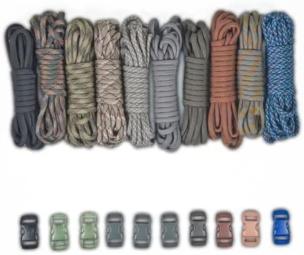 Paracord Planet 550lb Type III Paracord Combo Crafting Kits with Buckles