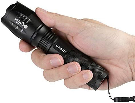 JARDLITE LED Emergency Handheld Flashlight with Adjustable Focus, Water Resistant, 5 Modes, Best Tactical Flashlight for Emergency, Camping and Fishing, 2 Pack