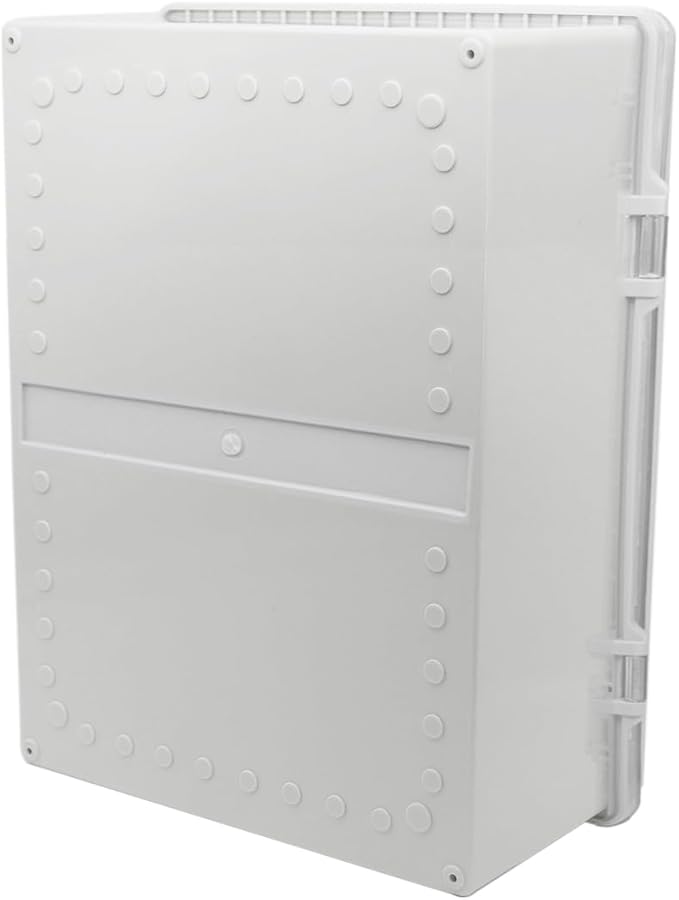 Zulkit Junction Box ABS Plastic Waterproof IP65 Electrical Boxes Hinged Shell Clear Cover Outdoor Universal Project Enclosure with Mounting Plate and Wall Brackets 15.4x11.4X 6.3inch (390x290x160 mm)