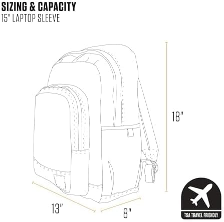 Carhartt 25L Classic Laptop Backpack, Durable Water-Resistant Pack W/ 15" Laptop Sleeve and Multiple Organizational Compartments, Black
