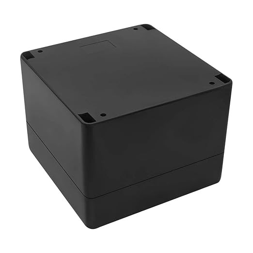 LeMotech ABS Plastic Electrical Project Case Power Junction Box, Project Box Black 4.7" x 4.7" x 3.5" (120 x 120 x 90 mm)(Pack of 1)