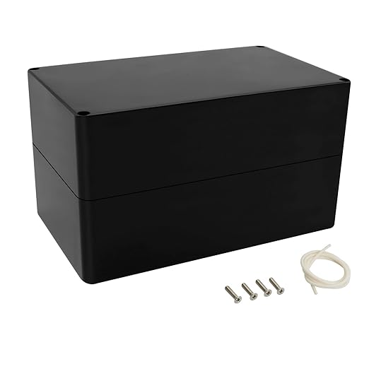LeMotech Project Box ABS Plastic Junction Box IP65 Waterproof Hobby Box Electrical Boxes Universal Enclosure for Electronic Black 7.7X 4.6X 4.3 inch(200x120x113mm)（Pack of 1