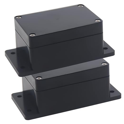 Watertight Junction Box, IP67 Waterproof Project Box Durable ABS Plastic Electronic Enclosure Case for DIY Electrical Project with Wall Fixed Ear 3.94" x 2.68" x 1.97"(100 x 68 x 50 mm) 2Pcs