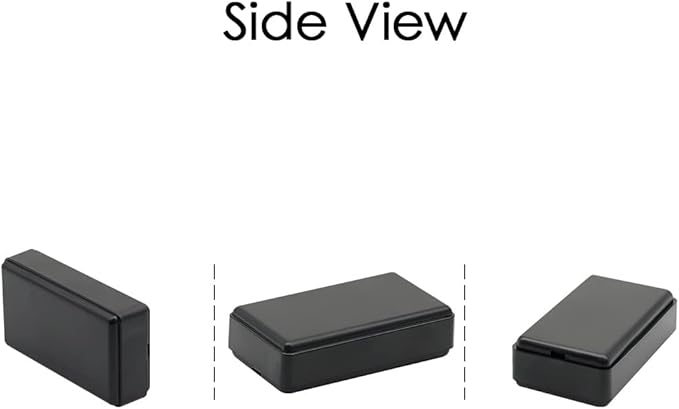 LeMotech Project Box 10 Pieces ABS Plastic Electrical Project Case Small Junction Box for Electronics Black 2.0 x1.1 x0.6 inch (50 x 28 x 15 mm)