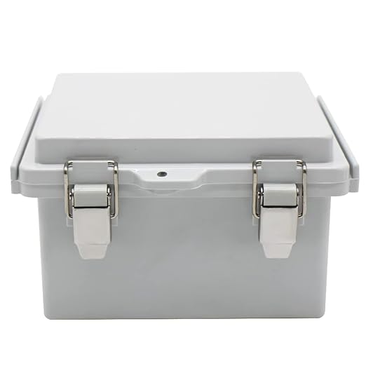 ABS Electric Junction Box, IP67 Weatherproof Electrical Boxes, Hinged Clear Cover Outdoor Waterproof Plastic Enclosure Box with Lock, Small Dustproof Case 5.9×5.9×3.5 inch(150×150×90mm)