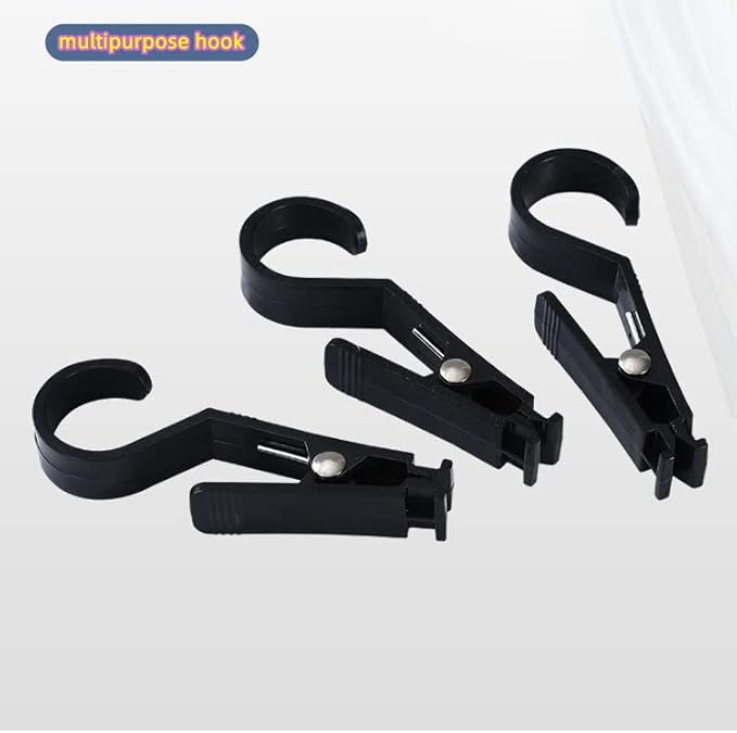 8 Pcs Hooks Clip Super Strong Black Plastic Clips Laundry Hooks Clothes Pins Heavy Duty Hangers with Clips for Home,Travel,Outdoor Camping Tent