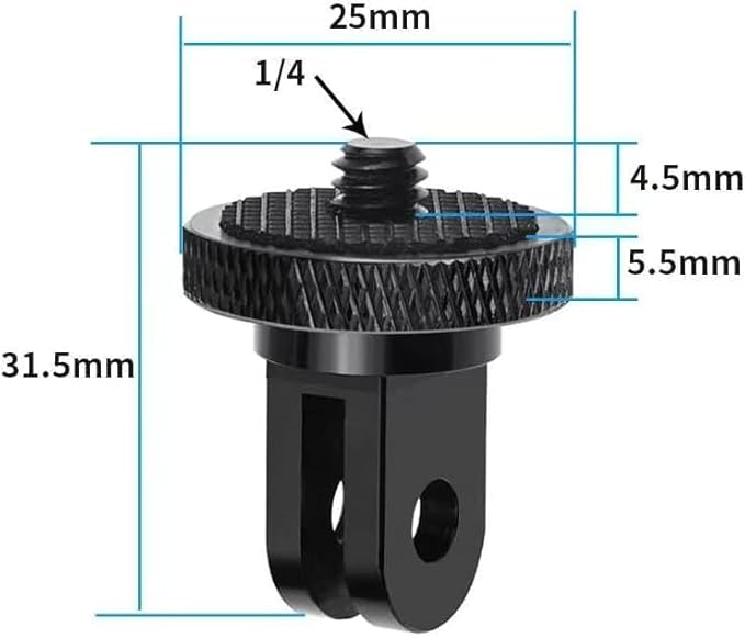Aluminum Camera Tripod Adapter 1/4"-20 Conversion Adapter Mounts Compatible with Gopro Action Cameras Insta360 and Other Standard 1/4 Accessories, Quarter Inch Mount Adapter (Type EE)
