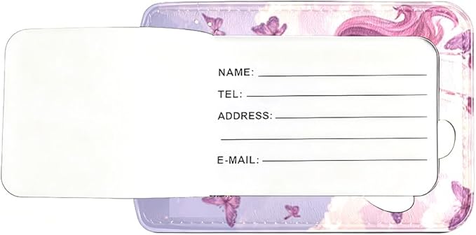 2Pcs Magical Unicorn Luggage Tags for Suitcases, 2.83x4.53 Fantasy ID Labels with Privacy Cover, Aesthetic Butterfly Bag Tags for Backpacks, Girls Graduation Gift Ideas, Set of 2