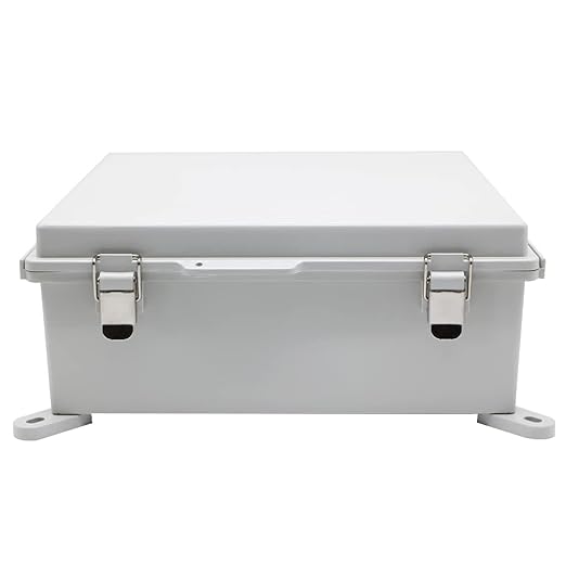 Large Hinged Cover Junction Box with Mounting Plate, Project Boxes Waterproof DIY Outdoor Electrical Enclosure, Low Voltage ABS Dustproof Case 13×13×5.1 inch(330×330×130mm)