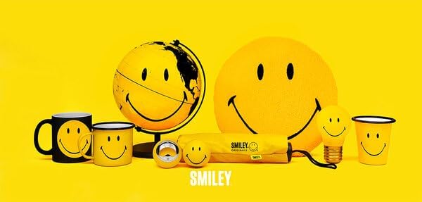 Suck UK Smiley Enamel Tumbler - Travel Tumbler - Camping Cup - Wine Cup - Camping Gifts - Outdoor Drinkware - Vintage Metal - Retro Coffee Enamelware - Stocking Stuffers - Happy Camper Gift - 10oz