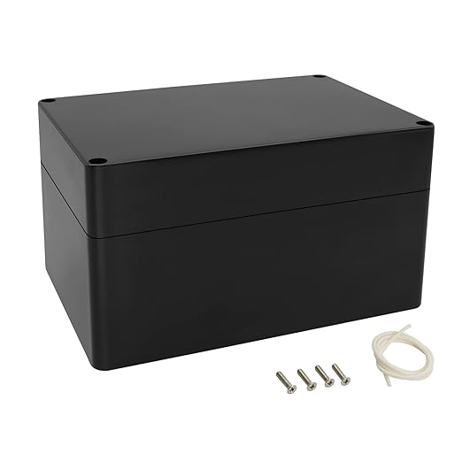 LeMotech Electrical Box ABS Plastic Project Box IP65 Waterproof Junction Box Project Case Universal Enclosure for Electronics Black 6.2X 4.2X 3.4 inch (160x110x90mm)（Pack of 1