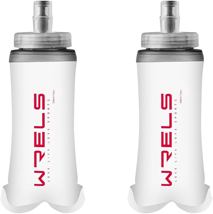 WRELS Soft Flask Running Water Bottle,BPA-Free Collapsible Hydration Flask for Running Hiking Cycling Climbing and Marathon