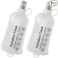 CLINTT 250ml Soft Flask, Foldable Running Water Bottle, TPU Folding Soft Water Flask, BPA-Free Collapsible Flask for Hydration Pack Running Vest, Cycling, Climbing, Hiking - 2Pcs, White