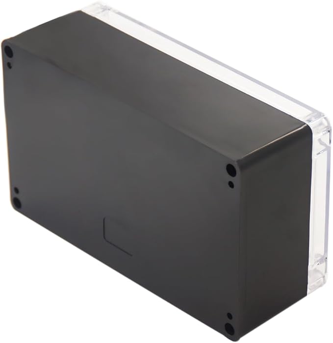 Project Box IP65 Waterproof Junction Box ABS Plastic Black Electrical Boxes DIY Electronic Project Case Power Enclosure Clear Cover 7.87"x4.72"x2.95"(2Pcs)