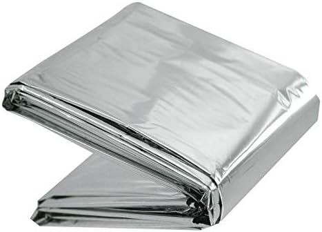 ASA TECHMED Emergency Mylar Thermal Blankets Bulk, Space Blanket Survival kit Camping Blanket, First Aid Kit for Outdoors, Survival, Hiking, Natural Disasters, First Aid, Marathons. 2 Pcs