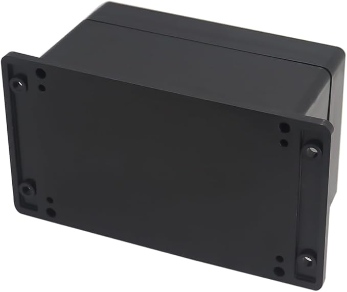 Project Box ABS Black Electrical Boxes IP65 Outdoor Waterproof Box Electronic Junction Box Fixed Ear Power Enclosure with Cable Glands for DIY Project 6.3 x 4.33 x 3.54 inch (160x110x90mm)