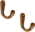 FAPBADRI Multipurpose Hooks, Used to Hang Clothes, Bags, Coats, Curtain Hold Backs, Keys, Colour - Brown, Material - Aluminium, Screws and Wallplugs Included, Pack of 10 Pieces
