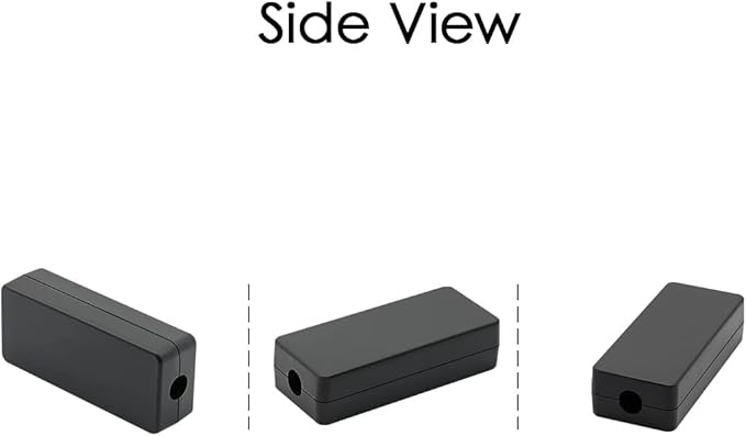 LeMotech Project Box 10 Pieces ABS Plastic Electrical Project Case Small Junction Box for Electronics Black 2.4 x 1.0 x 0.6 inch (60 x 26 x 16 mm)