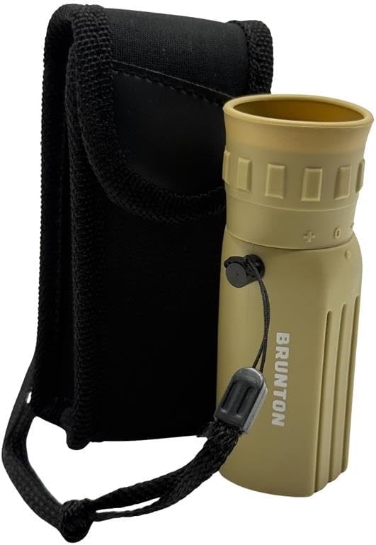 Brunton LITE TECH 8x22 Monocular, Coyote Tan, BaK-4 Prism Glass, Multi-Coated Rubber Armor, Compact Design with Wrist Lanyard