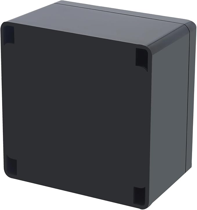 Project Box IP65 Waterproof Junction Box ABS Plastic Black Electrical Boxes DIY Electronic Project Case Power Enclosure 4.72x4.72x2.95 inch (120x120x75mm)