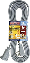 Heavy duty 9 FT Air Conditioner and Major Appliance Extension Cord UL Listed 14 Gauge, 125V, 15 Amps, 1875 Watts GROUNDED 3-PRONGED CORD