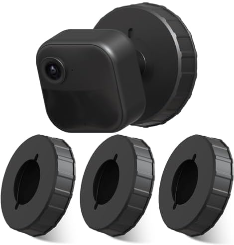 ZHANDEYUA Adhesive Wall Mount for Blink Camera Mount No Drilling Screwing Bracket for Blink Outdoor/Blink Mini/Blink Indoor Camera Round Mount Cameras Quick Paste Installation,Black-3 Pack