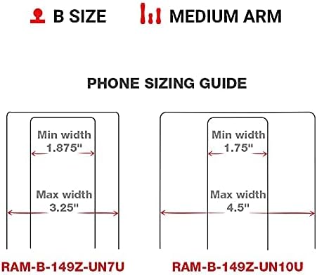 RAM Mounts X-Grip Phone Mount with Handlebar U-Bolt Base RAM-B-149Z-UN7U , Medium Arm for Motorcycle, ATV/UTV, Bike
