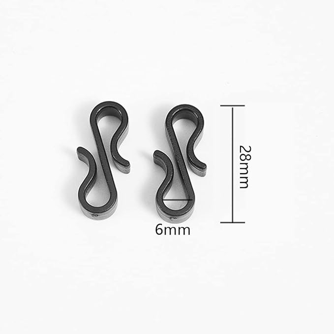 Teensery 100 Pcs Plastic S Shaped Hook Multi-Purpose Mini Hooks for Home Kitchen Bathroom Garden Shop Outdoor, Black