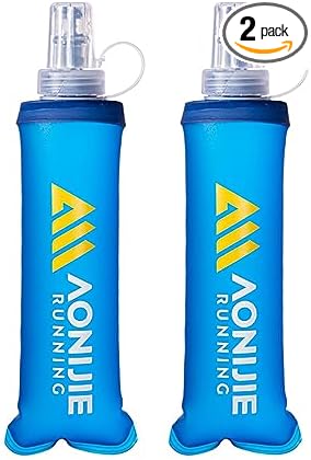AONIJIE TPU Soft Flask Water Bottle Collapsible Running Flask for Hydration Pack, BPA Free, Wide Opening, for Outdoor Sports Hydration