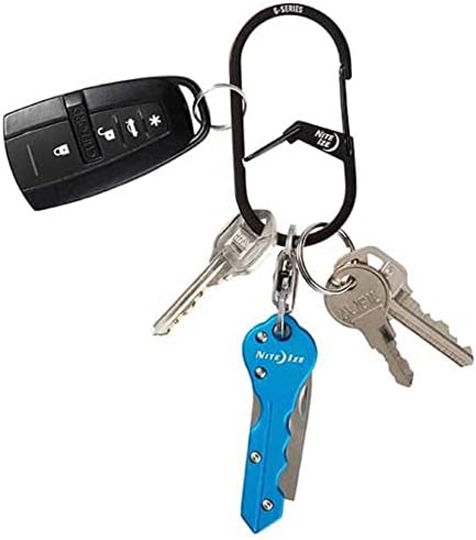 Nite IZE GS4-01-R6 G-Series Dual Chamber Carabiner #4, Dual Security Carabiner Keychain, Black