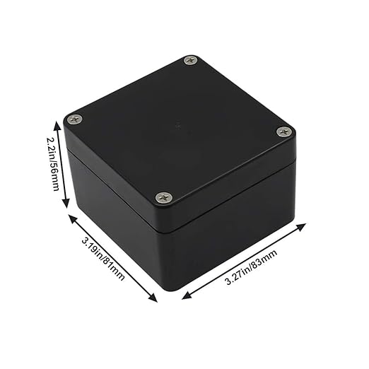 LeMotech Junction Box IP65 Waterproof Project Box Dustproof ABS Plastic Electrical Boxes Universal Enclosure for Electronic Black 3.29x 3.19x 2.2 inch (83 x 81 x 56mm)(Pack of 1)