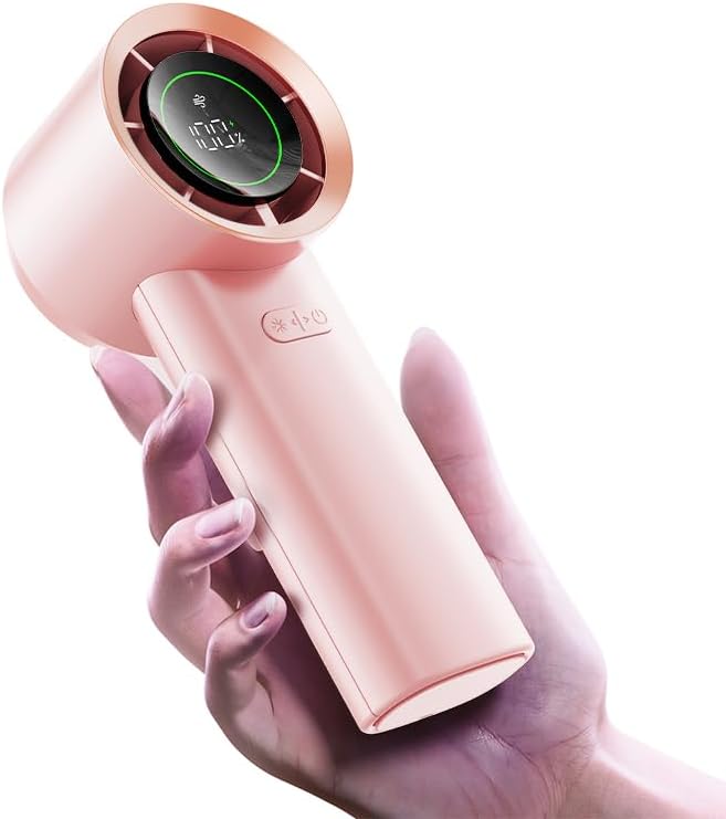 MUXNW Mini Face Fan For Skincare: Portable Small Pocket Handheld Personal Rechargeable Battery Operated USB Charger Keep Your Makeup For Travel Beach (Pink)