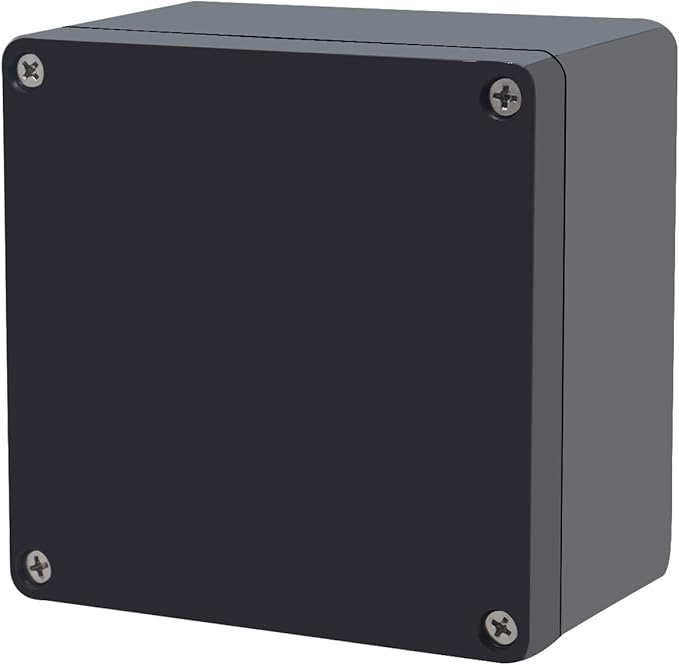 Project Box IP65 Waterproof Junction Box ABS Plastic Black Electrical Boxes DIY Electronic Project Case Power Enclosure 4.72x4.72x2.95 inch (120x120x75mm)