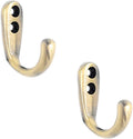 FAPBADRI Multipurpose Hooks, Used to Hang Clothes, Bags, Coats, Curtain Hold Backs, Keys, Antique Gold Colour, Material - White Metal, Screws and Wallplugs Included, Pack of 10 Pieces
