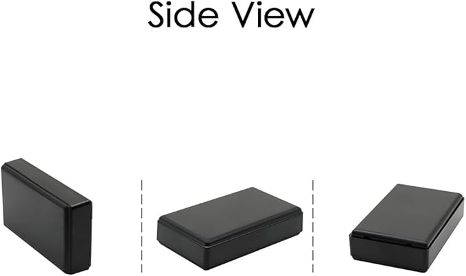 LeMotech Project Box, 5 Pieces ABS Electrical Box Small Junction Box for Electronics PCB Case,Electronic Hobby Box Black, Outside Size 2.8 x 1.7 x 0.7 inch (70x 42x 18 mm)