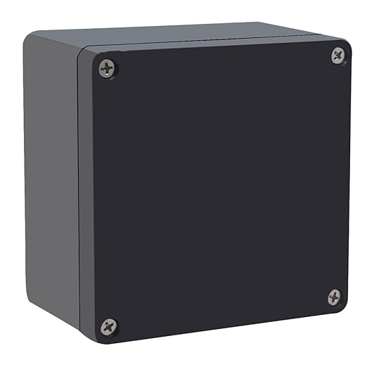 Project Box IP65 Waterproof Junction Box ABS Plastic Black Electrical Boxes DIY Electronic Project Case Power Enclosure 4.72x4.72x2.95 inch (120x120x75mm)