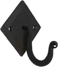 Mystic Colonial Rustic Cast Iron Wall Hooks, 3.6" Heavy Duty Coat Hooks for Coat, Bag, Towel, Hat & Robe, Mounting Hardware Included, Black, Pack of 1