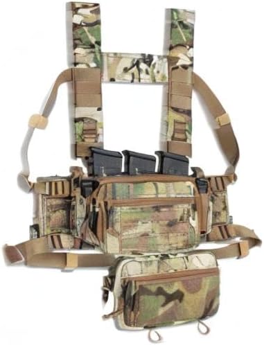 ACE TAC S.O.P. Tactical Chest Rig with 5.56/7.62 & Pistol Magazine Pouch Holders, Wing & Molle Dangler Pouches