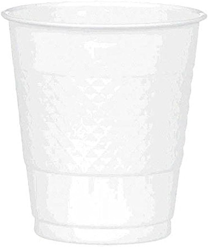 Frosty White Plastic Cups (Pack of 20) - 12 oz. - Versatile Drinkware for Indoor & Outdoor Parties, Weddings, Birthdays, Celebrations & More