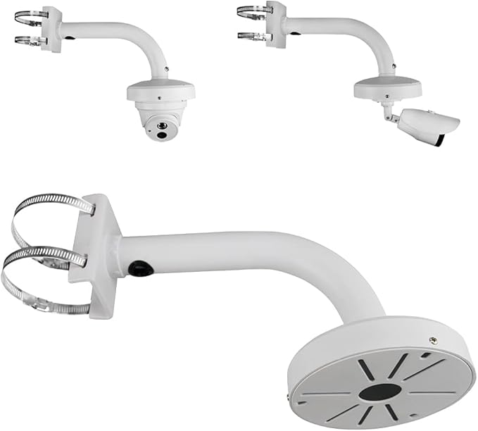Dome Camera Universal Heavy-Duty Outdoor Security Camera Pole Mount Bracket Universal Security Camera CCTV Security Camera Mount Bracket (1 Pack)(30mm-200mm)