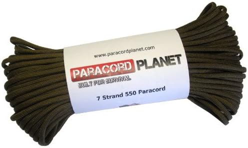 Paracord Planet Solid Color 550lb Paracord – 7 Strand Type III Nylon Cord for Indoor and Outdoor Tasks – Dark Brown (50 ft)