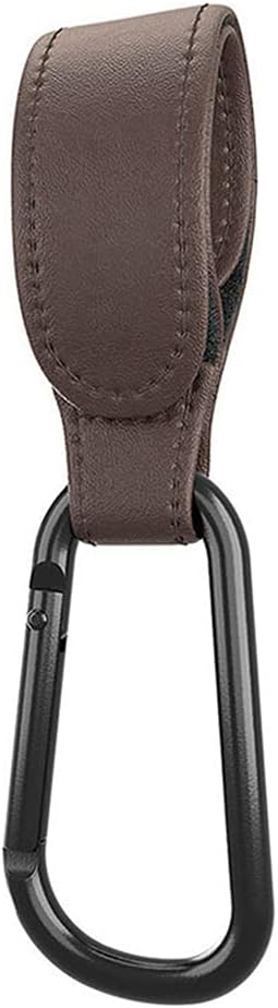 Portable Stroller Hooks Adjustable PU Leather Multi-Purpose Clip Your Purse Shopping Diaper Bags on Pram