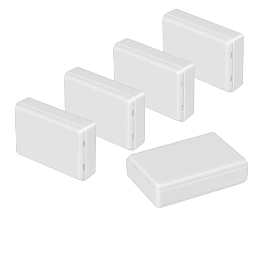 LeMotech Project Box 5 Pieces ABS Plastic Electrical Project Case Small Junction Box for Electronics White 3.62 x 2.28 x 0.90 inch (92 x 58 x 23 mm)