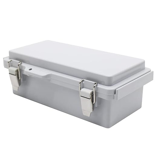 Electrical Waterproof Custom Junction Box, Outdoor Hinged Clear Cover Stainless Steel Buckles, Plastic Enclosure Weatherproof Box IP67 Case 7.9 * 3.9 * 2.8(200×100×70mm)